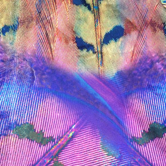 NWT Love Fire Sz S Purple Yellow Fairy Abstract Flowy Bright Dopamine Halter Top - Picture 2 of 7